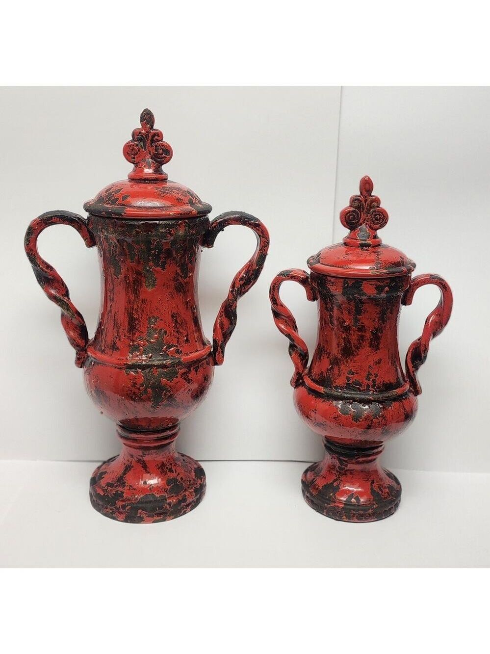 Uttermost 2 PC Red Rustic Ceramic Home Decorative Vase